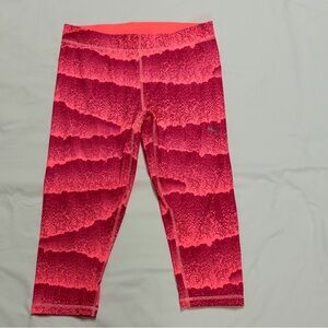 PUMA DryCELL Coral Abstract Print Capri Leggings Activewear L